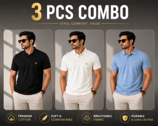 🔥 3 PCS Premium Polo Shirt Combo 🔥 thumbnail 1