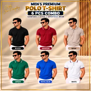 Premium Men's Polo T-Shirt – 6 Pcs Combo | thumbnail 1
